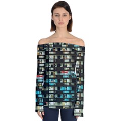 Architectural Design Architecture Building Cityscape Off Shoulder Long Sleeve Top by Pakrebo