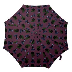 Gothic Girl Rose Mauve Pattern Hook Handle Umbrellas (medium) by snowwhitegirl