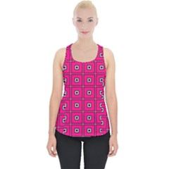 Pink Pattern Squares Piece Up Tank Top by HermanTelo