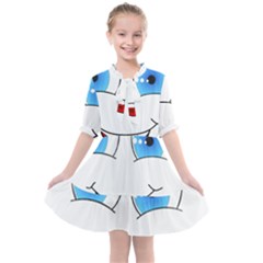Smiley Face Laugh Comic Funny Kids  All Frills Chiffon Dress by Sudhe