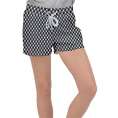 Black And White Boxes Women s Velour Lounge Shorts