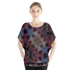 Animated Ornament Background Fractal Art Batwing Chiffon Blouse