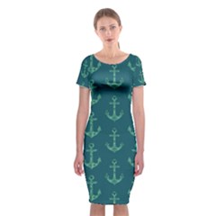 Mermaid Anchors Classic Short Sleeve Midi Dress by VeataAtticus