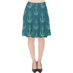 Mermaid Anchors Velvet High Waist Skirt