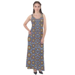 Florals Striving To Be In The Hole World As Free Sleeveless Velour Maxi Dress by pepitasart