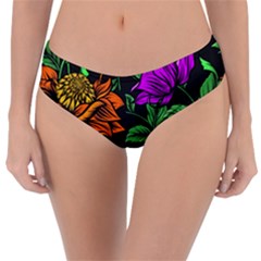 Floral Background Drawing Reversible Classic Bikini Bottoms by Simbadda