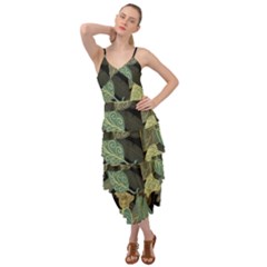 Autumn Fallen Leaves Dried Leaves Layered Bottom Dress by Simbadda