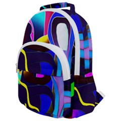 Curvy Collage Rounded Multi Pocket Backpack