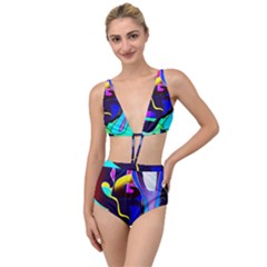 Curvy Collage Tied Up Two Piece Swimsuit