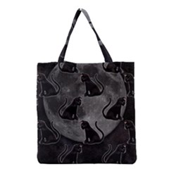 Black Cat Full Moon Grocery Tote Bag