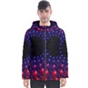 Red purple 3d fractals                  Men s Hooded Puffer Jacket View1