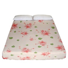 Pink Flowers Pattern Spring Nature Fitted Sheet (california King Size) by TeesDeck