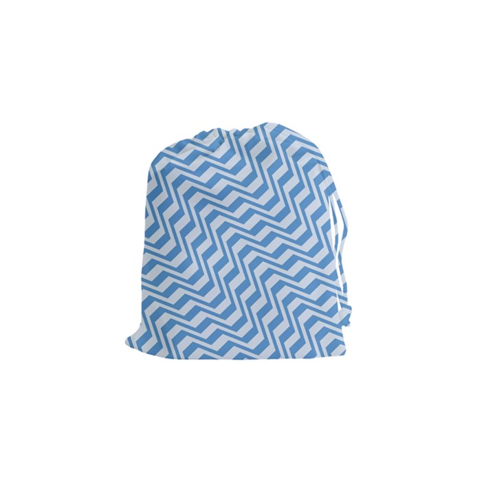 Geometric Blue Shades Diagonal Drawstring Pouch (Small)