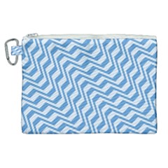 Geometric Blue Shades Diagonal Canvas Cosmetic Bag (xl) by Bajindul