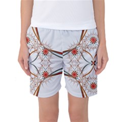 Artwork Fractal Allegory Art Floral Women s Basketball Shorts by Sudhe