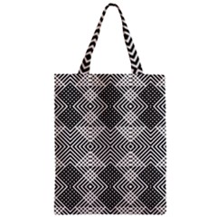 Monochrome Geometric Herringbone Seamless Pattern Vector Zipper Classic Tote Bag