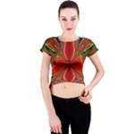 Abstract Abstract Art Fractal Crew Neck Crop Top