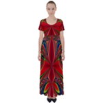 Abstract Abstract Art Fractal High Waist Short Sleeve Maxi Dress