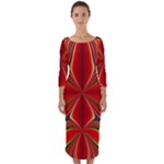 Abstract Abstract Art Fractal Quarter Sleeve Midi Bodycon Dress