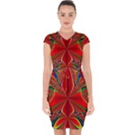 Abstract Abstract Art Fractal Capsleeve Drawstring Dress 