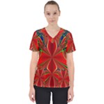 Abstract Abstract Art Fractal Women s V-Neck Scrub Top