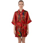 Abstract Abstract Art Fractal Quarter Sleeve Kimono Robe