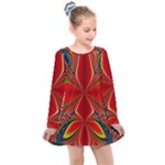 Abstract Abstract Art Fractal Kids  Long Sleeve Dress