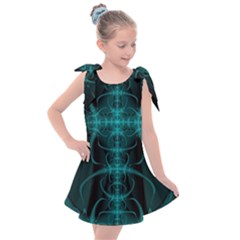 Abstract Art Design Digital Kids  Tie Up Tunic Dress by Pakrebo