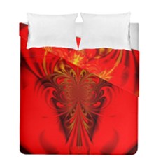 Digital Arts Fractals Futuristic Red Yellow Black Duvet Cover Double Side (full/ Double Size) by Pakrebo