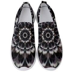 Abstract Digital Art Artwork Black White Men s Slip On Sneakers by Pakrebo