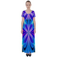 Abstract Art Design Digital Art High Waist Short Sleeve Maxi Dress by Pakrebo