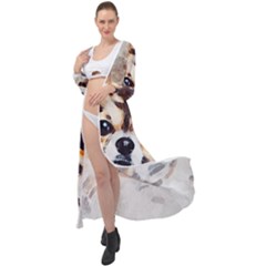 Chihuahua Dog Cute Pets Small Maxi Chiffon Beach Wrap by Wegoenart