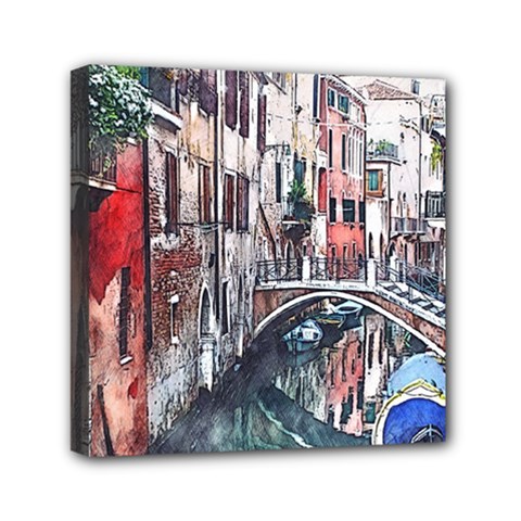 Venice Water Laguna Italy Mini Canvas 6  X 6  (stretched) by Wegoenart