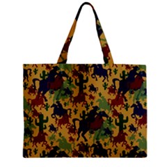 Cowboys Pattern Zipper Mini Tote Bag by bloomingvinedesign