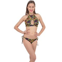 Cowboys Pattern Cross Front Halter Bikini Set by bloomingvinedesign