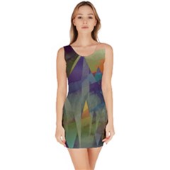 Mountains Abstract Mountain Range Bodycon Dress by Wegoenart