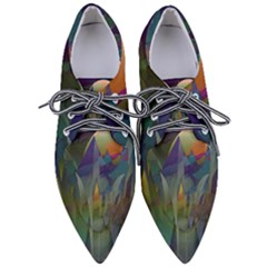 Mountains Abstract Mountain Range Pointed Oxford Shoes by Wegoenart