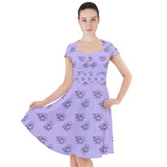 Zodiac Bat Lilac Cap Sleeve Midi Dress by snowwhitegirl