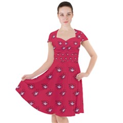 Zodiac Bat Pink Red Cap Sleeve Midi Dress by snowwhitegirl