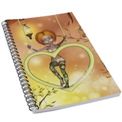 Cute Fairy  On A Swing Made By A Heart 5 5  X 8 5  Notebook by FantasyWorld7