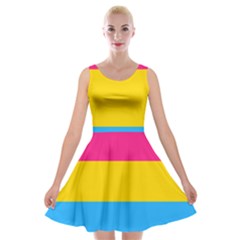 Pansexual Pride Flag Velvet Skater Dress by lgbtnation