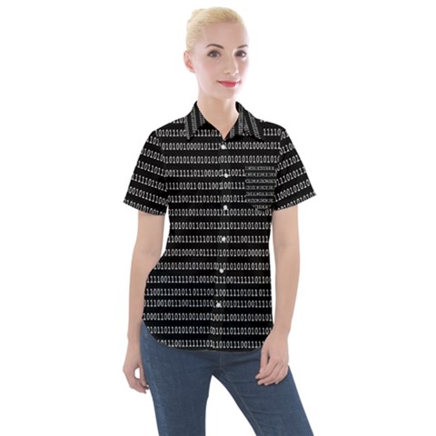 Binary Coding Women s Short Sleeve Pocket Shirt by impacteesstreetwearsix