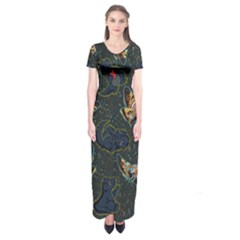 King And Queen  Short Sleeve Maxi Dress by Mezalola