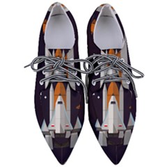 Rocket Space Universe Spaceship Pointed Oxford Shoes by Pakrebo