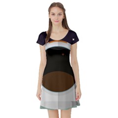 Astronaut Space Astronomy Universe Short Sleeve Skater Dress