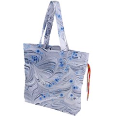 Marbled Paper Mottle Color Movement Drawstring Tote Bag by Pakrebo
