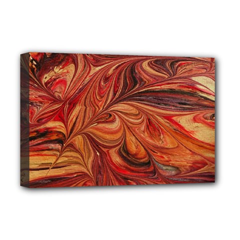 Marbled Paper Mottle Color Movement Deluxe Canvas 18  X 12  (stretched)