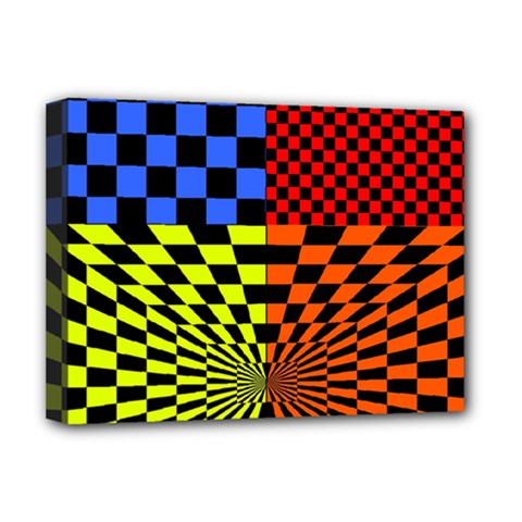 Checkerboard Again 7 Deluxe Canvas 16  X 12  (stretched)  by impacteesstreetwearseven