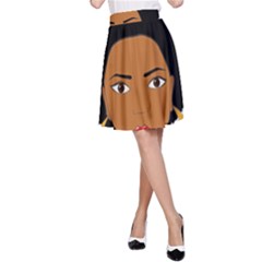 African American Woman With ?urly Hair A-line Skirt by bumblebamboo