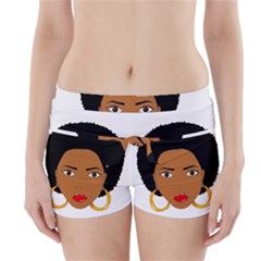 African American Woman With ?urly Hair Boyleg Bikini Wrap Bottoms by bumblebamboo